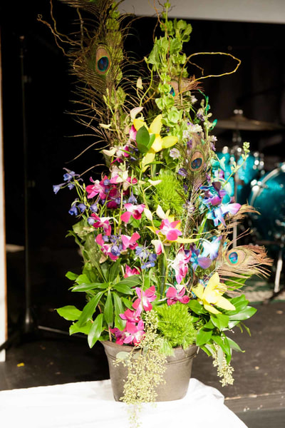 Flower arrangement at a corporate event