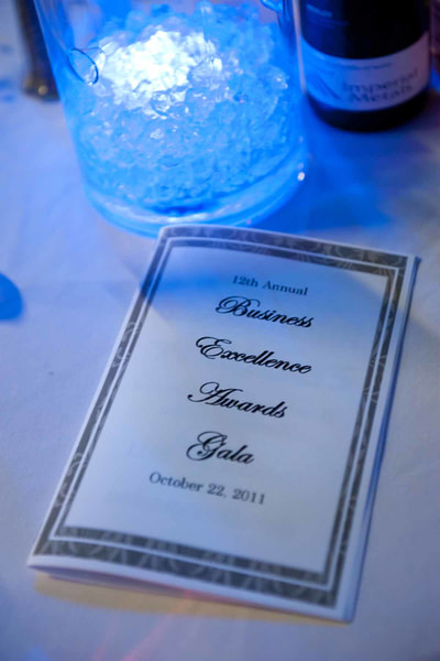 Menu on a table at a corporate event