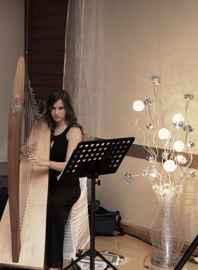 Decorative Lighting | Events Rentals and harp player