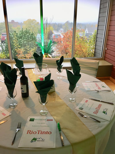 Table setting at a corporate event