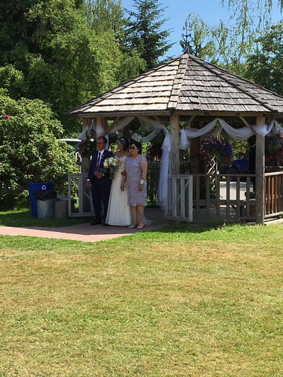 Bride and her parents in Terrace BC