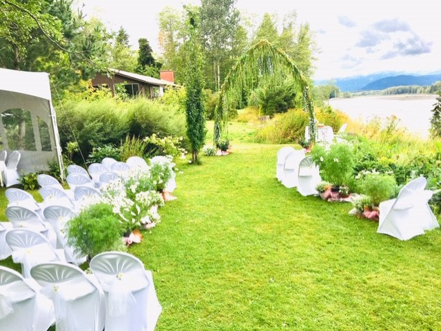 Outdoor ceremony venue for a wedding in Terrace BC