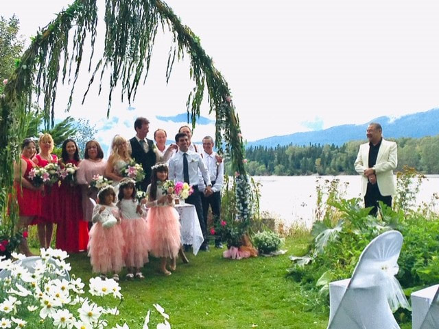 waterfront wedding photo with guests from Terrace BC