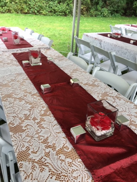 Table placemats staged by wedding planner in Terrace BC